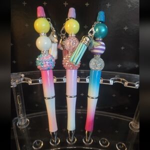 Colorful Beaded Pen with Charm